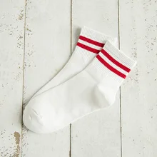 1 пара, женские носки до середины икры, забавные, для студентов, удобные, смешанный хлопок, в полоску, мягкие, для школы, милые, повседневные, спортивные, модные, дышащие