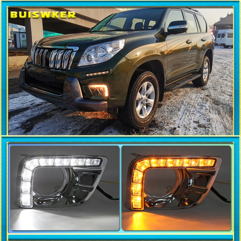 

1Set LED DRL Daytime Running Lights Fog Lamp For Toyota Prado FJ150 LC150 Land Cruiser 2700 2010 2011 2013 Daylight