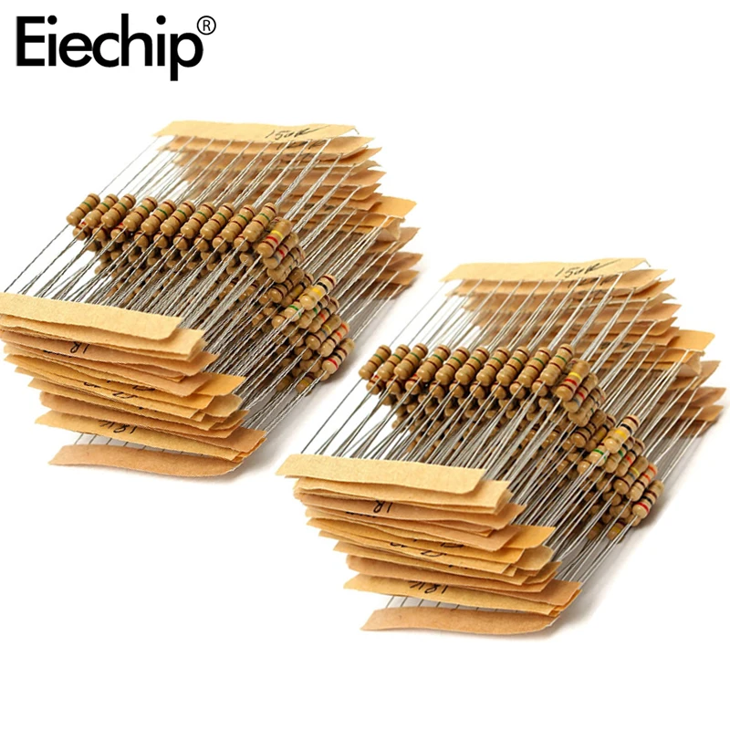 1000 Résistances Film Carbone 1/6W - Gamme 1 Ohm à 10 M Ohm - Tolérance 5% - Pour électronique