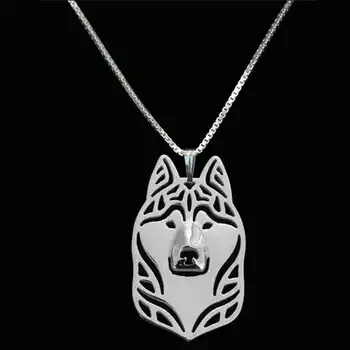 

Siberian Husky Necklace Dog Pendant Necklaces Animal Charm Christmas Gifts For Pet Lovers Dog Jewelry 10pcs