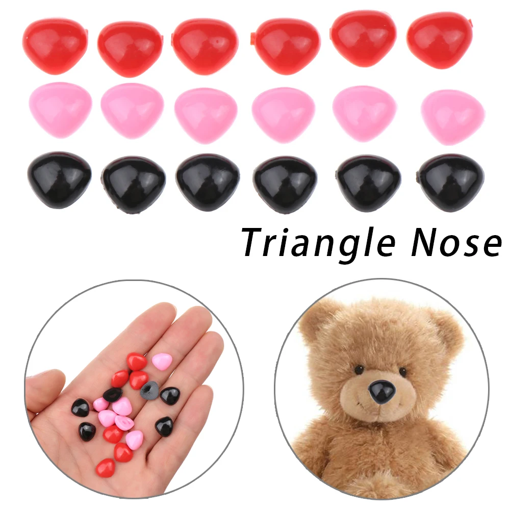 5 Pack 15mm negro plástico triángulo de nariz de seguridad para la muñeca de juguete de oso de peluche Artesanía 