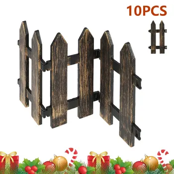 

10PCS Miniature Small Plastic Fence DIY Fairy Garden Micro Dollhouse Gates Decor Ornament Flower Garden Fence Christmas Decor