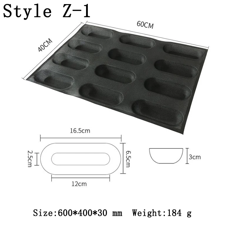 Style Z-1 Meibum овальная форма для выпечки хлеба с антипригарным покрытием различные багет длинная буханка Eclair пицца хот-дог пористая стекловолокно силиконовая форма - Цвет: Style Z-1