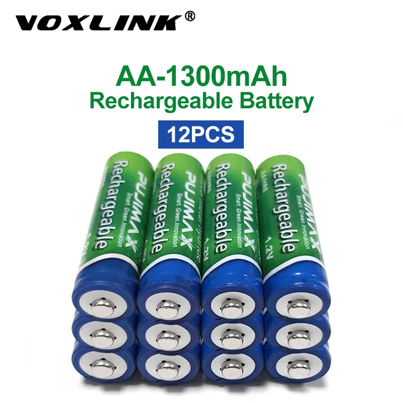 

VOXLINK AA Battery 1.2V 1300mAh 12PCS rechargeable battery pre-charged recharge ni mh rechargeable battery For camera microphone