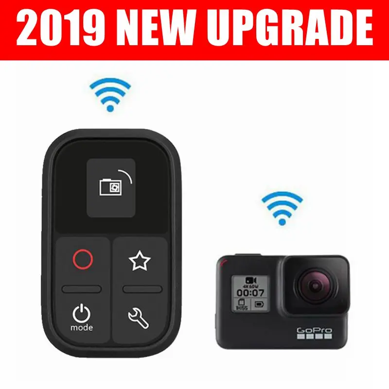 

2019 80m WIFI Magnetic Charging Remote Control With OLED Screen For GoPro Hero 7 Black 6 5 4 3+ 5 4 Session Remote Accessories