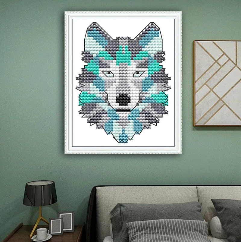 

Joy Sunday Counted Cross Stitch Wolf Decoration Animal Paintings Diy Patterns 2019 Cross Stitch Kits Embroidery Needlework Sets