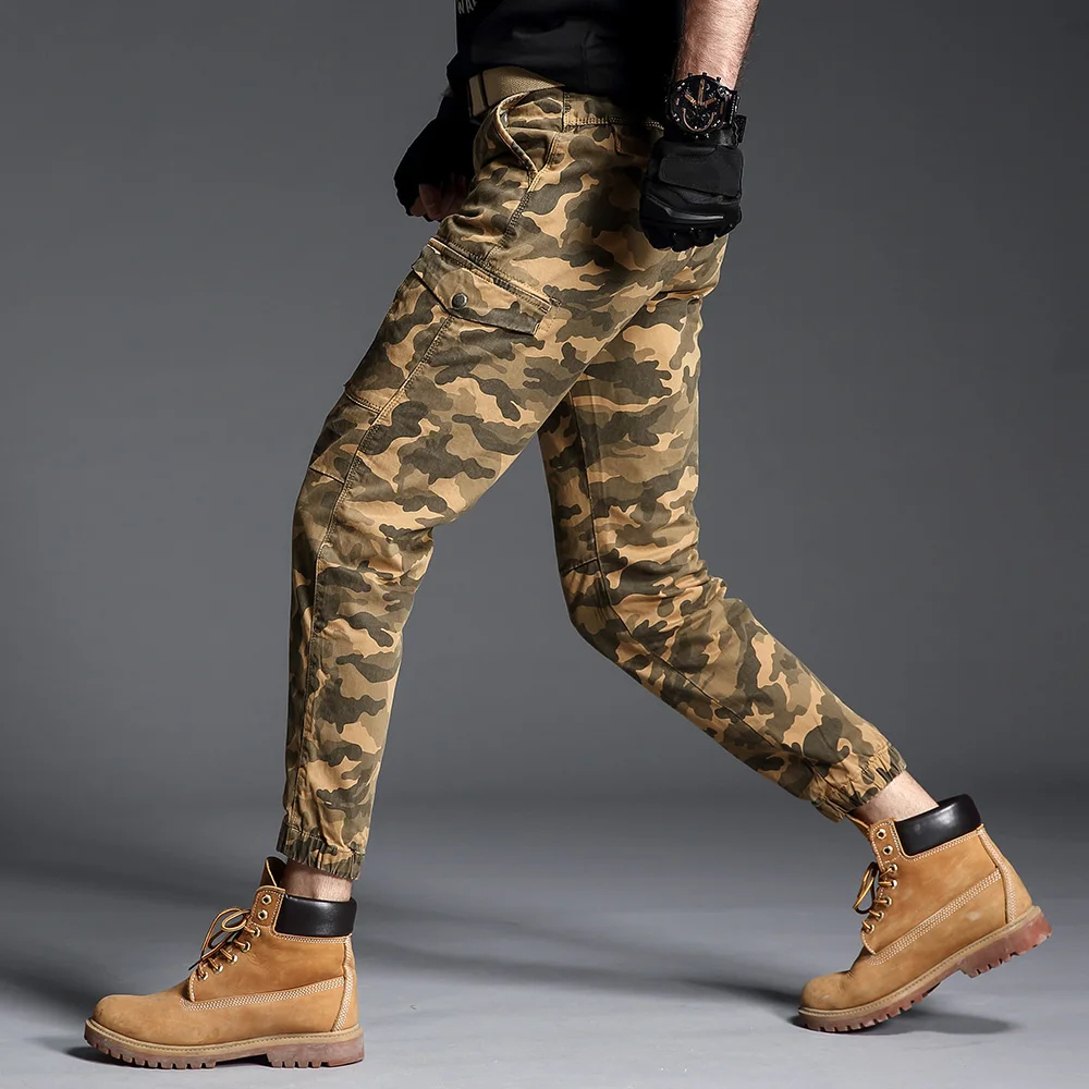 

Tide brand camouflage overalls for men multi-pocket slim and comfortable joggers men cotton breathable cargo pants men