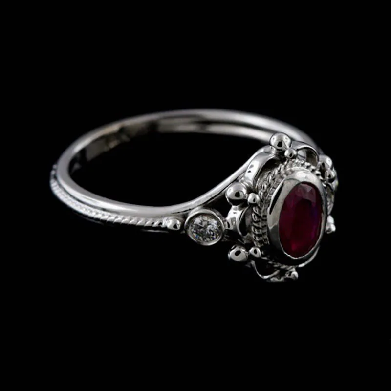 Bague Ringen, Ретро дизайн, тайское серебро, хорошее ювелирное изделие, овальные драгоценные камни, S925 Кольца для женщин, рубиновый аметист, Женское Обручальное Кольцо