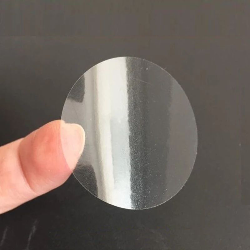

1.3/1.6/1.9/2.5/3.2/5cm Round circle Blank Transparent self Adhesive Labels Seal Stickers clear plastic PVC Sealing sticker