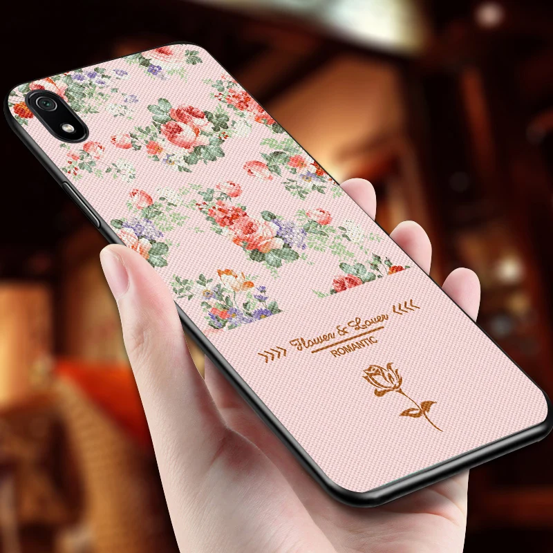 xiaomi leather case hard 3D Hoa Matte Silicone Trường Hợp Cho XiaoMi Redmi 5A 6 6A Cổ Dây Bao Da Dành Cho Redmi 7 10X Pro 7A 8A 8 9A 9C 9AT 9T 9i xiaomi leather case chain Cases For Xiaomi