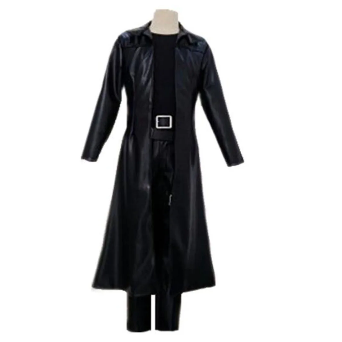 Matrix Neo Cosplay Costume Trench Nero Solo Soprabito