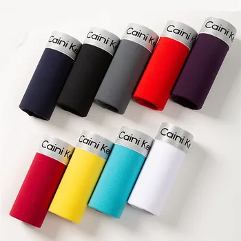 

9pcs/lot Boxershorts Men Breathable Sexy Gay male underwear Man Comfortable Lovely Solid Panties Men's Boxers Underwarer