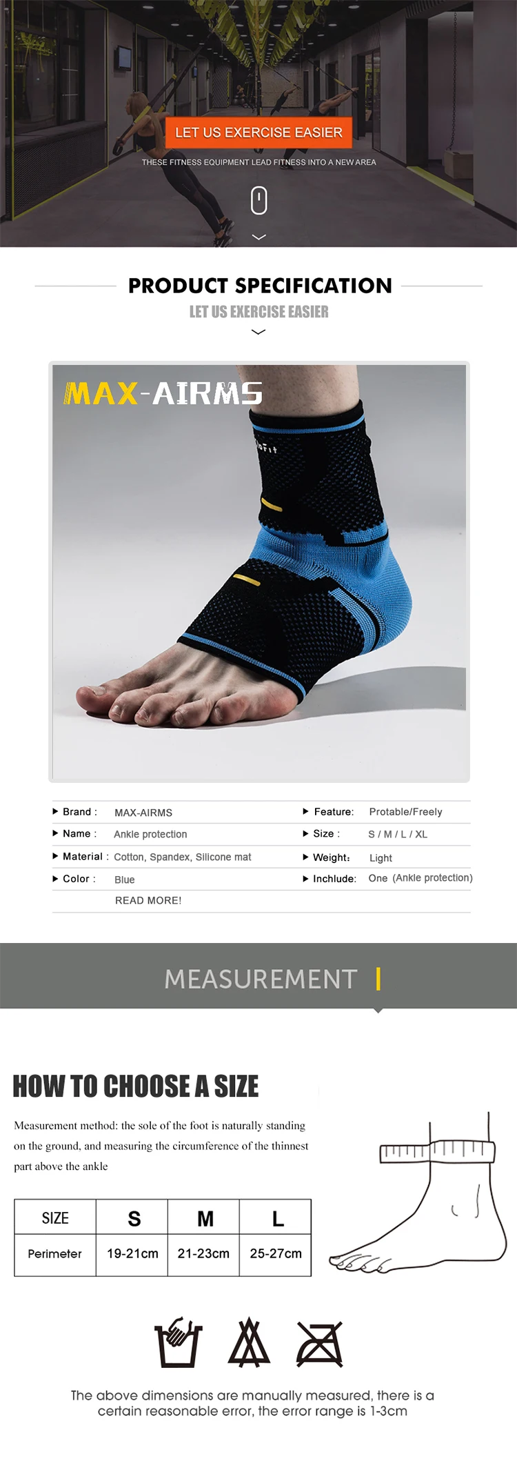 Maxairms 1 шт. фиксирующая поддержка лодыжки Эластичность защита повязка на ногу, Sprain Предотвращение Спорт Фитнес Защитная повязка