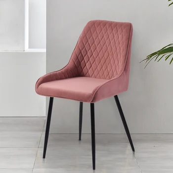 

Kitchen Pink Velvet Dining Chair Counter Lounge Living Room Bedroom Office Corner Tub Accent Chairs Modern Ergonomic Armchair