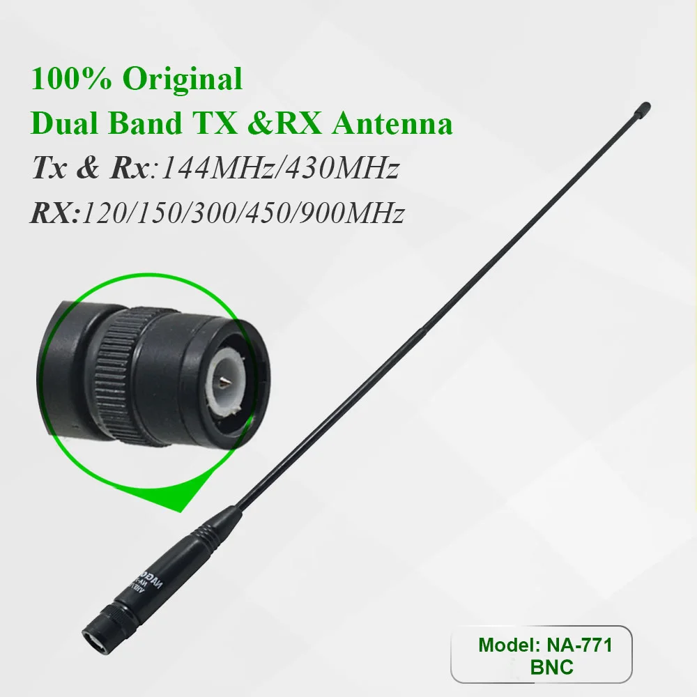 100% Original Nagoya NA-771 BNC Antenna 144/430Mhz Walkie Talkie Antenna For IC-V8 IC-V82 IC-V85 TK308 Two Way Radio