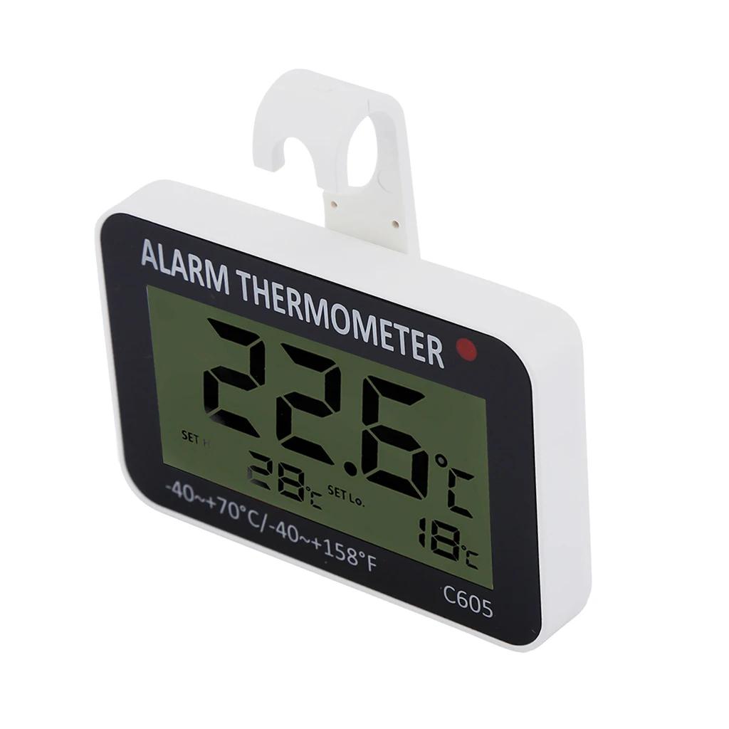 ABS LCD Digital Refrigerator Freezer Thermometer Temperature Meter With Hook