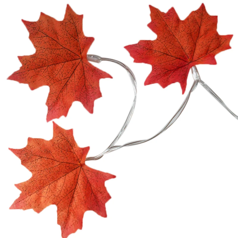 

1M 10 LED String Maple Leaves Fairy Garland String Lights Battery Operated Helloween Garden Home Christmas Tree Decoration Light