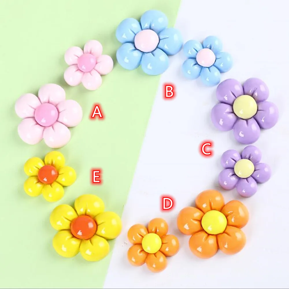 

Lucky Flower Resin Cabochons 20pcs Colorful Fatback Flower Cabochon Flatbacks Button Embellishments for Scrapbooking Resins