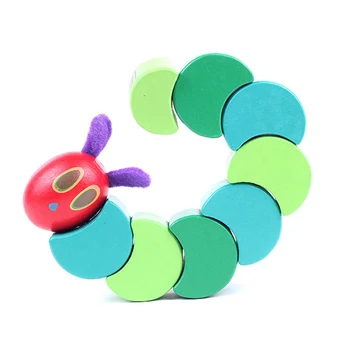 

2020 New 2 Pcs Baby Wooden Toys Flexible Twisting Caterpillars Educational Cute Gift for Kids