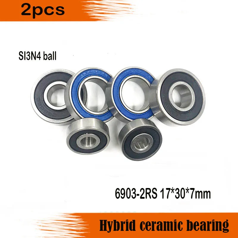 

Free shipping 6903-2RS 6903 2RS 61903 17*30*7mm hybrid ceramic deep groove ball bearing 17x30x7mm for bicycle part 6903RS