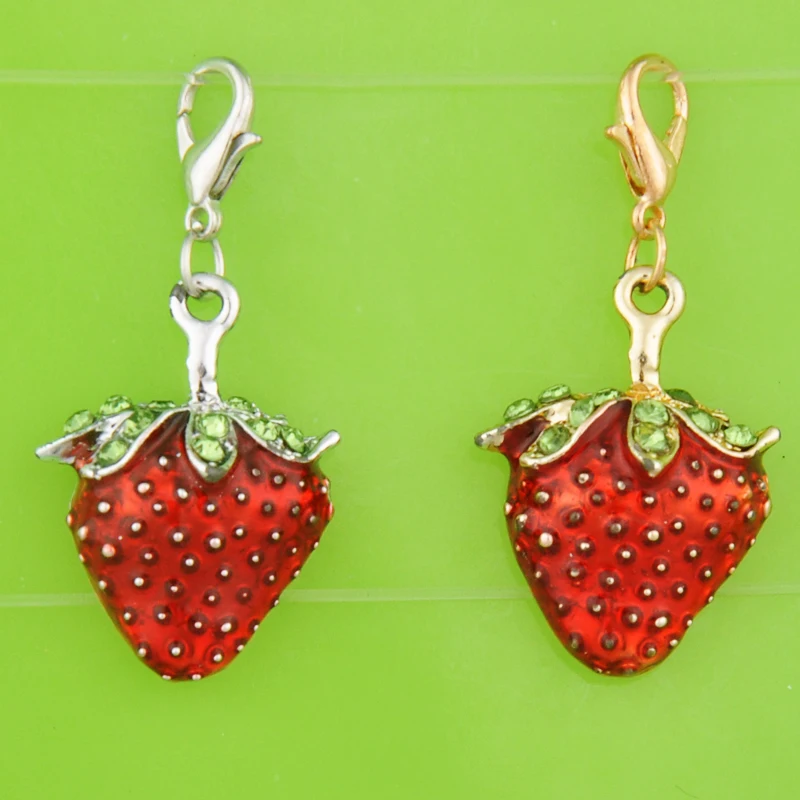 DIY Металлические Кристальные эмалированные золотые фруктовые амулеты