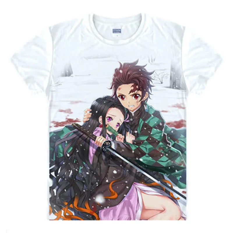 Футболка с командой Slayer аниме Demon Kimetsu no Yaiba футболка для косплея Kamado Tanjirou Nezuko