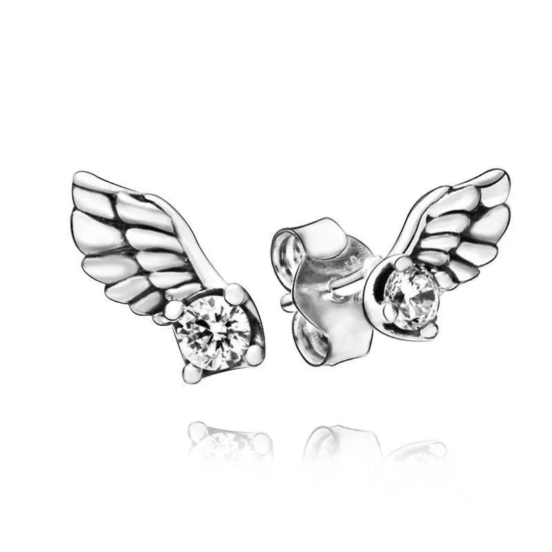 

1 Pair Creative Simple Fashion Wing Earrings Minimalism Cartoon Design Female Ear Hooks Danglers 925 Silver Jewelry Gift