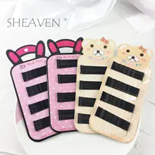 Бутик длинный зажим медведь бумажная карта Упаковка заколки черный и белый с рисунком длинный зажим девушки дети база Банг заколка