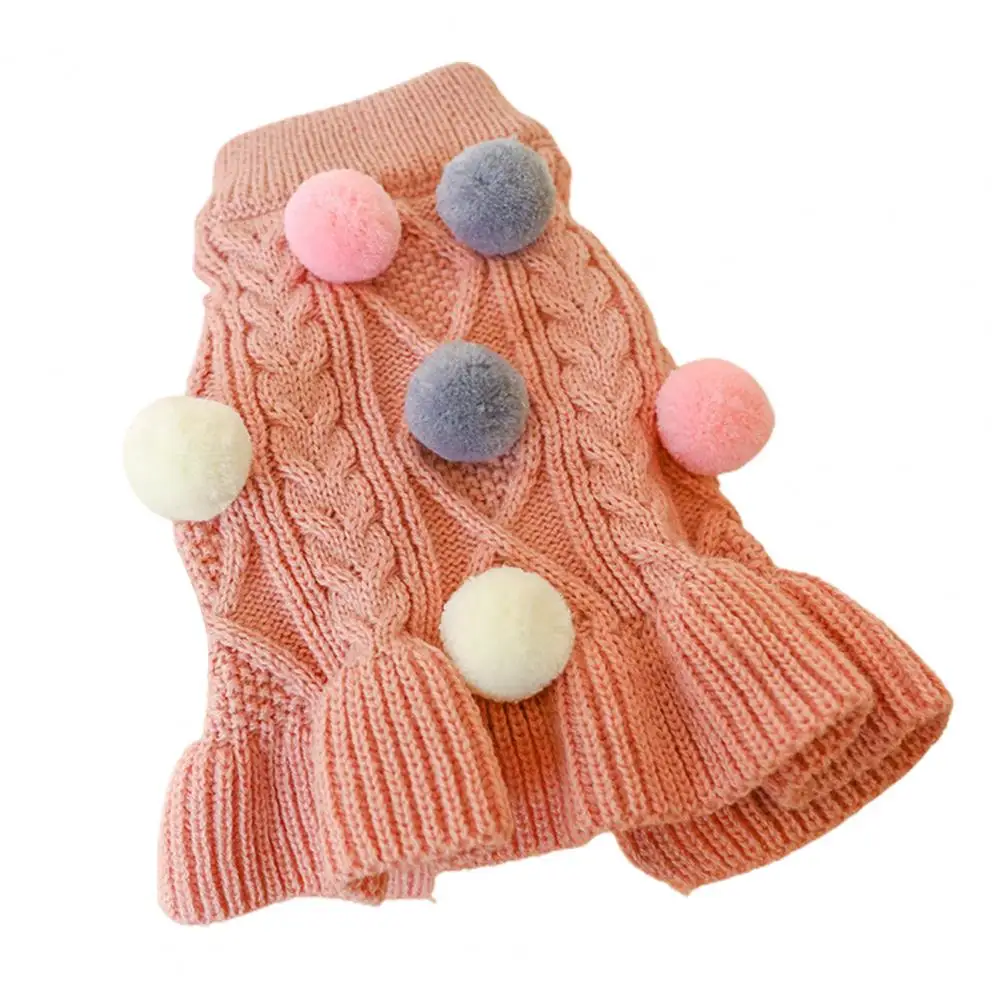 Pet Clothing Stylish Pet Winter Sweater Dress Casual Dog Skirt Elastic for Autumn