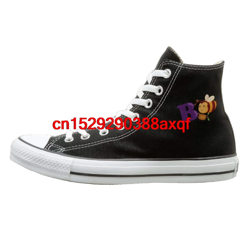 

Unisex Casual Shoes Boys and Girls Sports Shoes Letter B Canvas Shoes High Top Design Black Sneakers Unisex Style