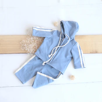 

Bule Newborn Romper Sewing Pattern Photography Product Baby Pajamas Romper Outfit Handmade Infant Full Set