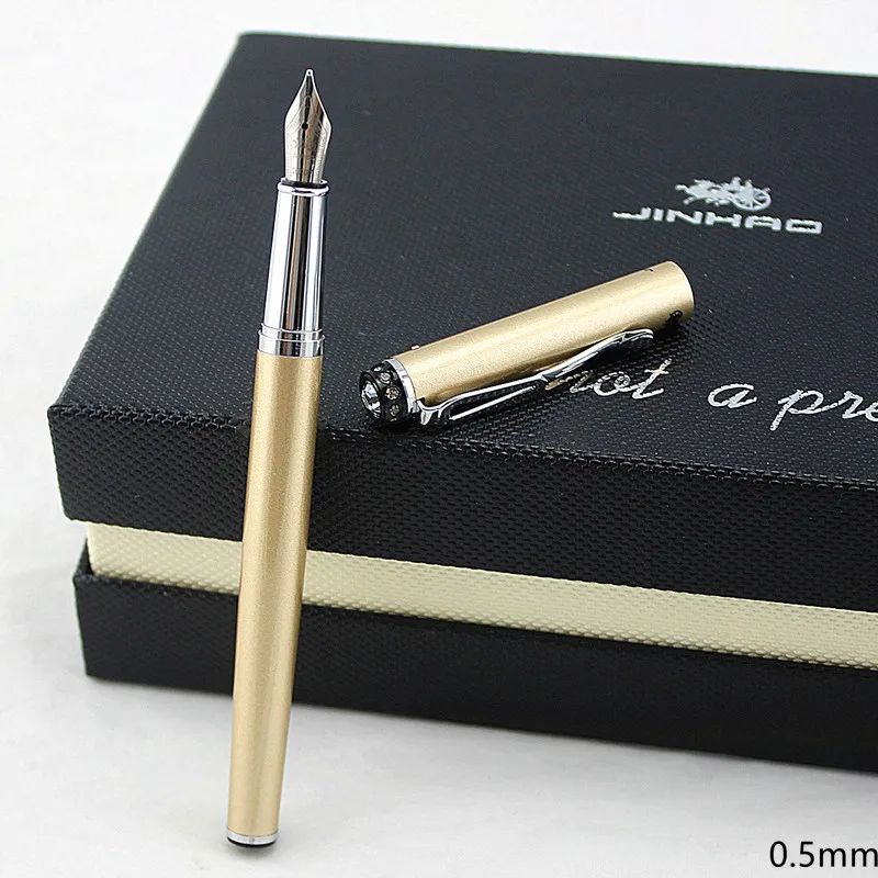 Jinhao 301 гладкий черный белый дополнительный тонкий наконечник 0,38 перьевая ручка Роскошные Металлические чернильные ручки для подарка офисные принадлежности канцелярские принадлежности