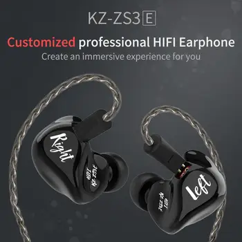

Durable Earphones Portable Delicate Design KZ ZS3E Dynamic HiFi Music Stereo Earphones In-ear Sport Noise Reduction Earbuds