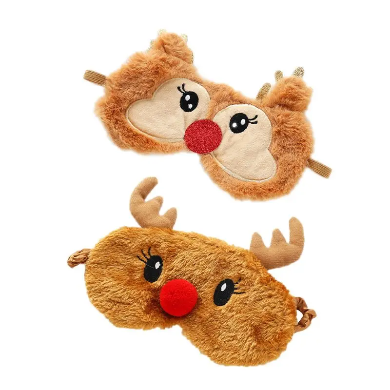 

Cute Sleeping Mask Eye Cove Winter Warm Short Plush Cartoon Deer Sleep Blindfold