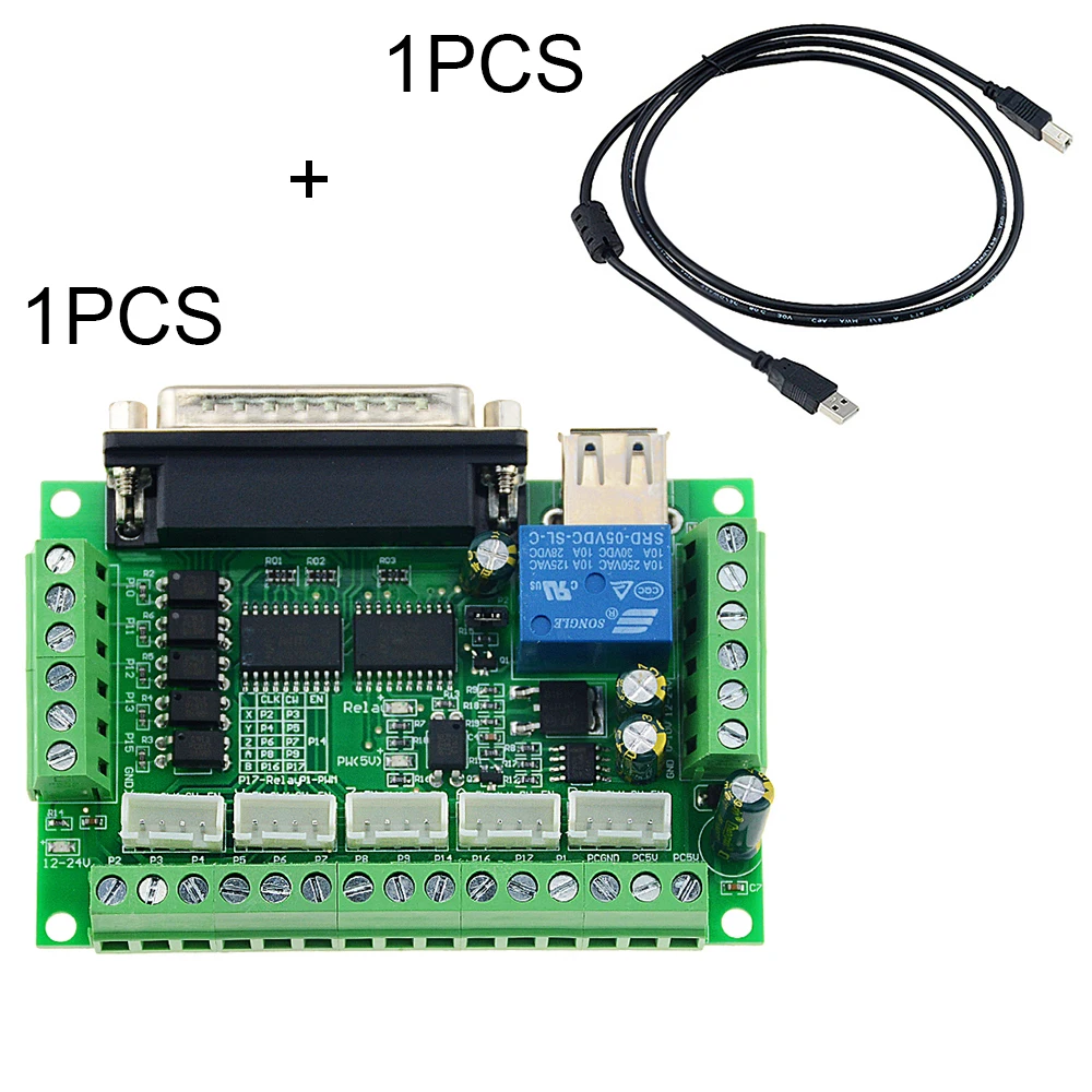 Зеленый MACH3 + TypeB USB провод гравировальный станок 5 оси ЧПУ Breakout Board с оптической