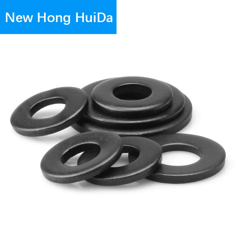 

Black Steel Flat Washer Plain Metal Round Gaskets M2 M2.5 M3 M4 M5 M6 M8 M10 M12