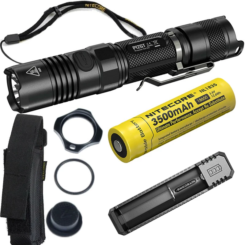 NITECORE P12GT 1000 люмен CREE светодиодный тактический фонарь 350 ярдов с зарядным