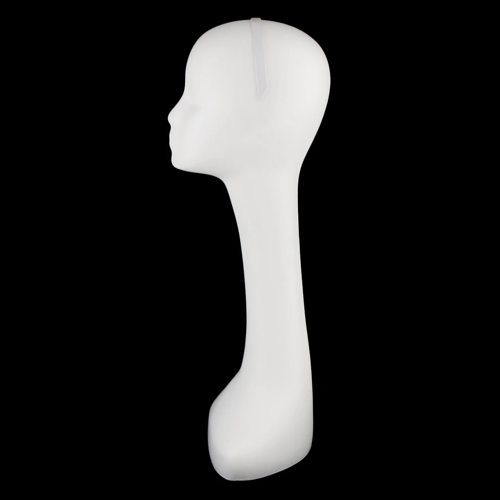 2 Pieces Long Neck Female Mannequin Heads Black White 20-22 inch Tall