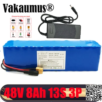 

Vakaumus 48v li ion battery 8Ah 13S 3P 18650 Rechargeable Lithium Battery 15A BMS For Powerful Electric Bicycles e bike +Charger