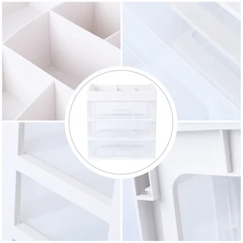 

1PC Plastic Cosmetic 2 Layer Drawer Organizer Makeup Container Desktop Sundry Storage Case
