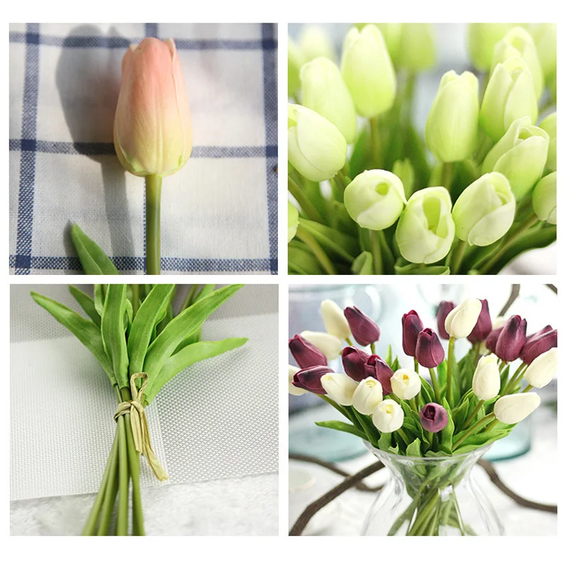 10 шт., искусственные цветы-тюльпаны для ручной работы, свадебные украшения, тюльпаны, искусственные сушеные цветы, праздничные вечерние принадлежности