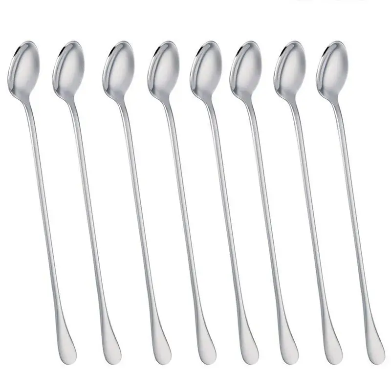 

ELEG-9-inch Long Handle Stirring Spoon, Ice Tea Coffee Spoon, Stainless Steel Cocktail Mixing Spoons - Set of 8