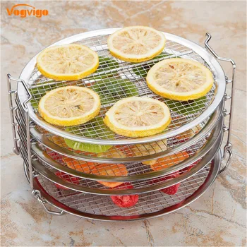 

5x8.8inch Dehydrator Stand Accesories Grill Stand Air Fryer Five Stackable Grill Stainless Steel Stackable Design Barbecue Shelf
