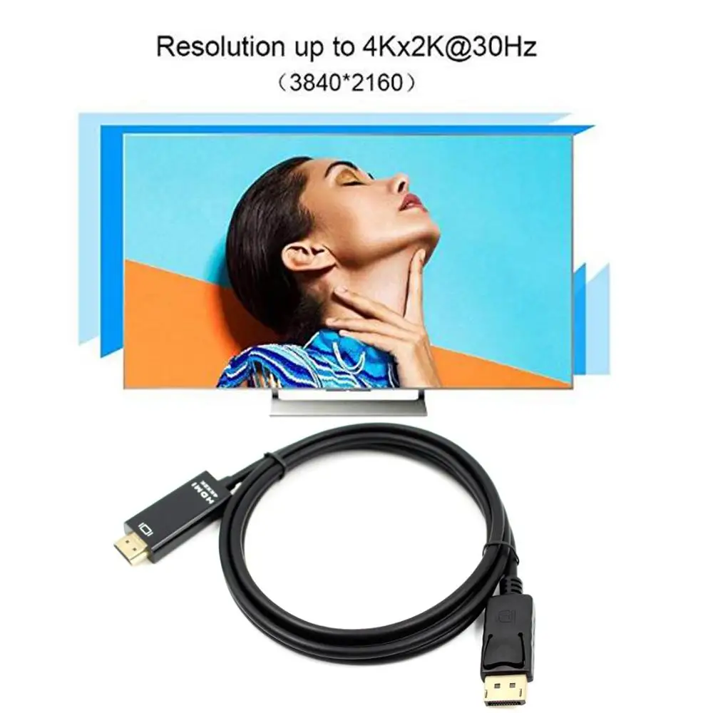 1,8 м Кабель DP-HDMI 1080P папа-папа DisplayPort к HDMI аудио кабель-адаптер Шнур для ПК HDTV проектор ноутбук 4K