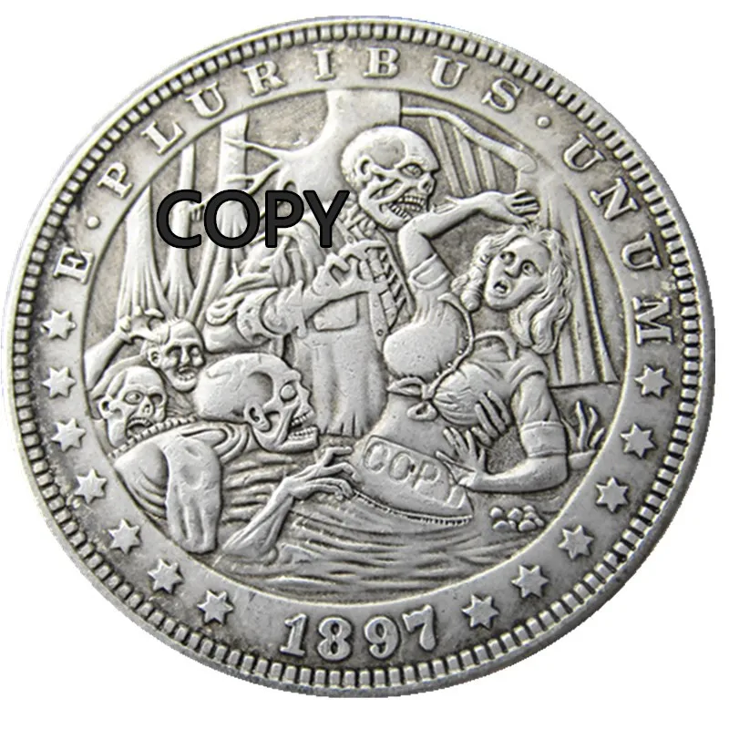 US 1897 New Collection Coins of Nickel Morgan for American Zombie Skulls