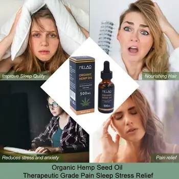 

100% Pure Organic Hemp Oil Essential Oil Sleep Aid Spa Extract Pain Anxiety Anti Relief Stress Anti Drops Hemp For Massage Q0S0