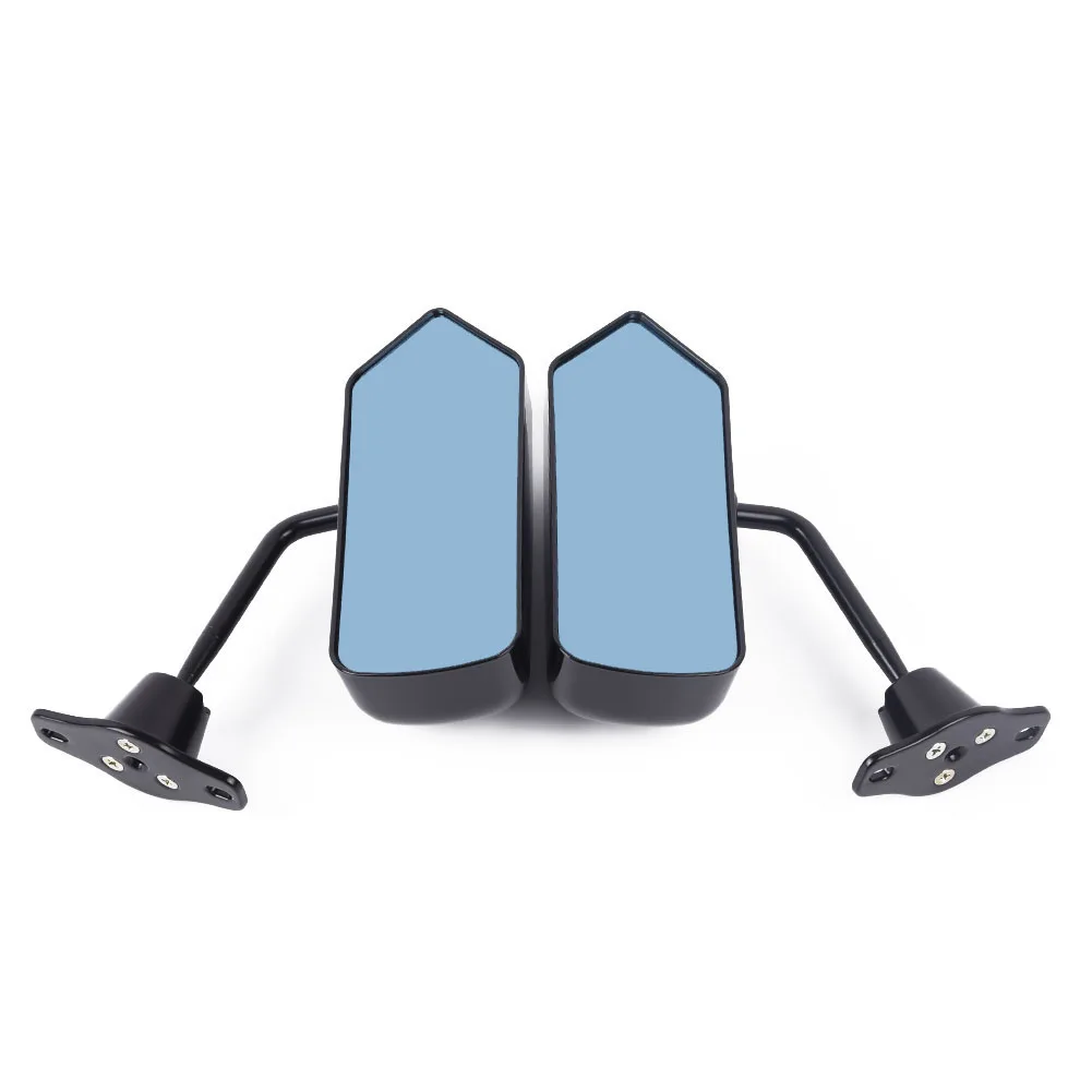 Пара Универсальный F1 Стиль глянцевый черный вид сбоку автомобиля зеркала крепления кафе гонщик