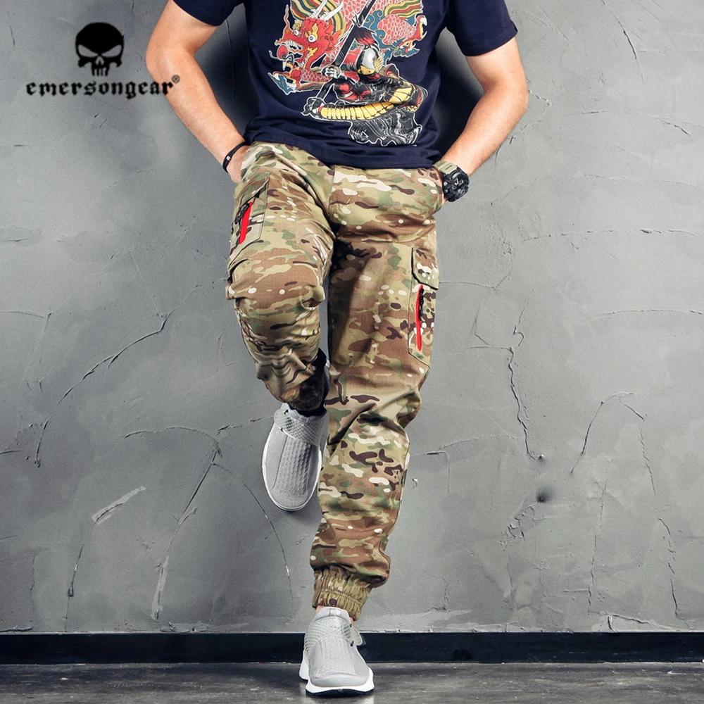 Emersongear Мужские Женские тактические Спортивные штаны для бега с резинкой на
