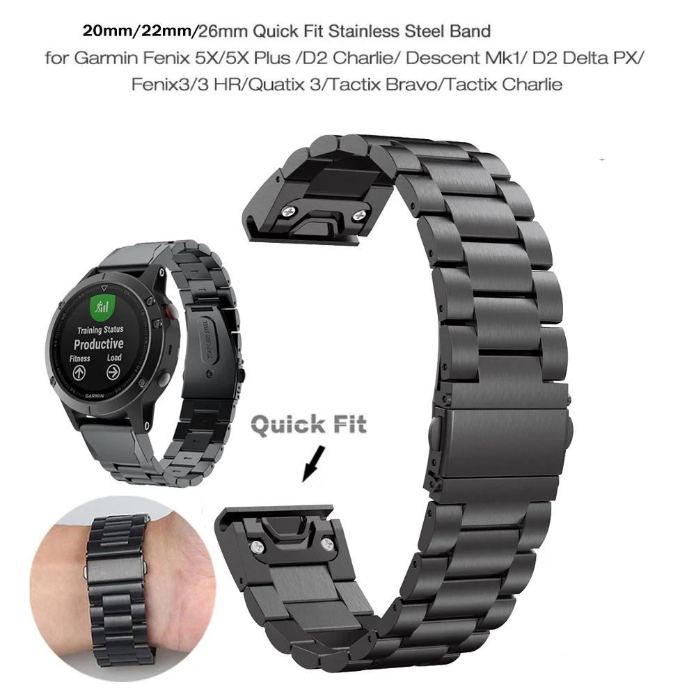 garmin quickfit 22 stainless steel band