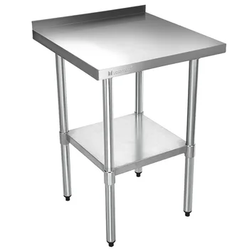 

2x2FT 610x610mm Stainless Steel Work Bench Commercial Catering Table Kitchen WorkTop Prep Top Splash Storage Holder Organizaton